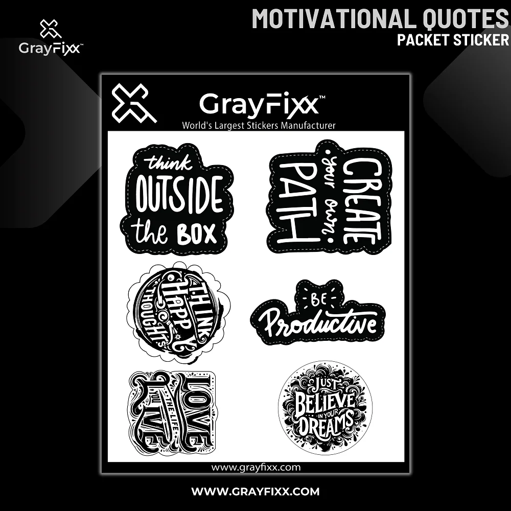 Motivational Quotes Packet Sticker For Anywhere | Printed In Premium Gloss Vinyl With FPF(Fade Protection Film), Water Proof, Precut Sticker, Pack Of 1, Size 2.0 Inches